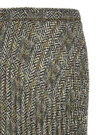 Multicolor Polyester Midi Skirt