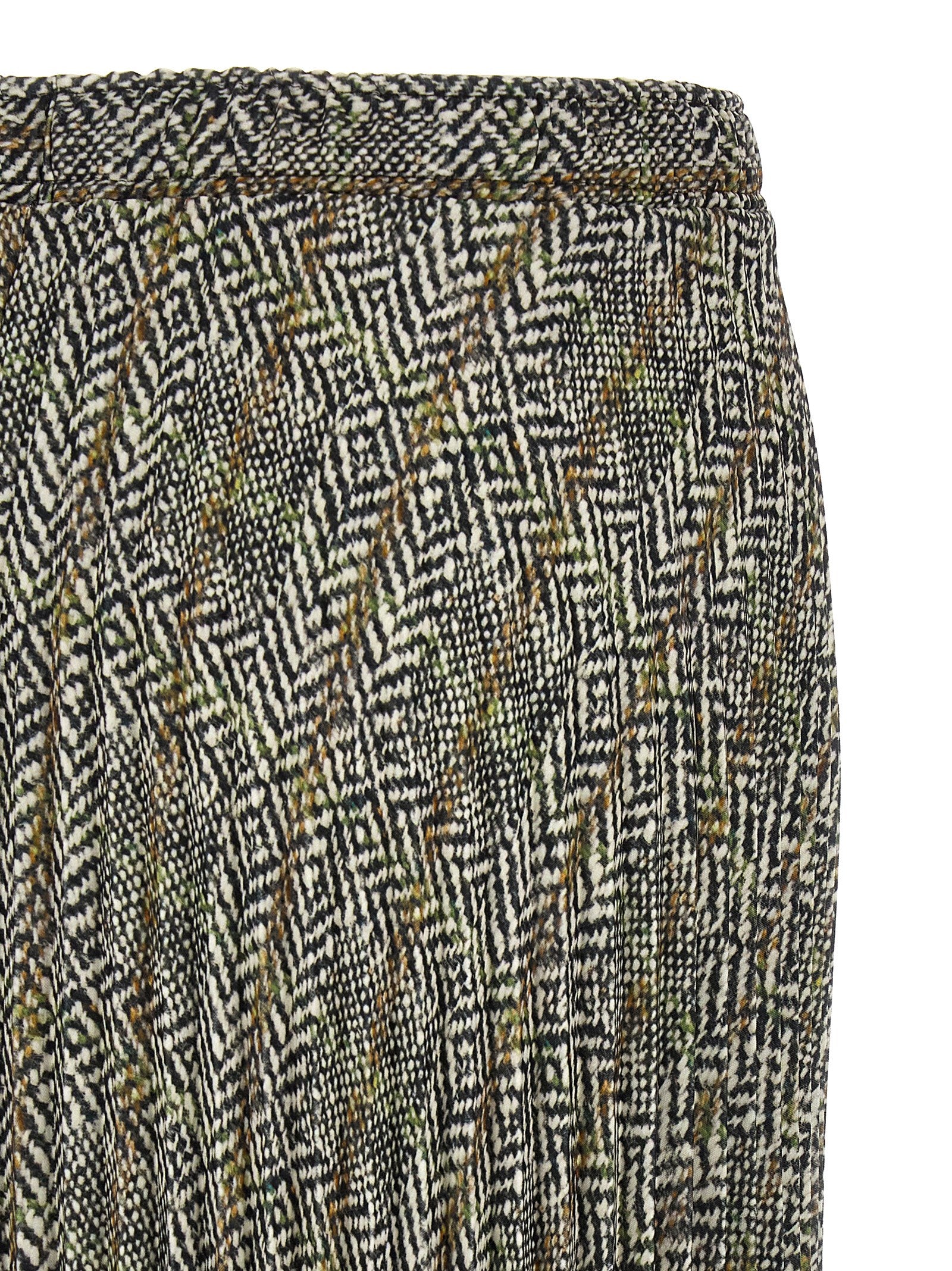 Multicolor Polyester Midi Skirt