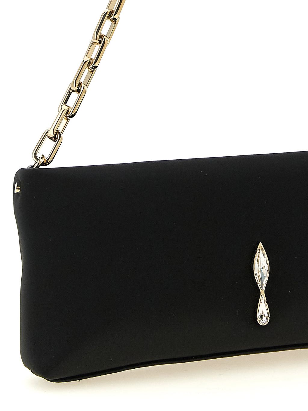 Black Elastane Clutch Bag