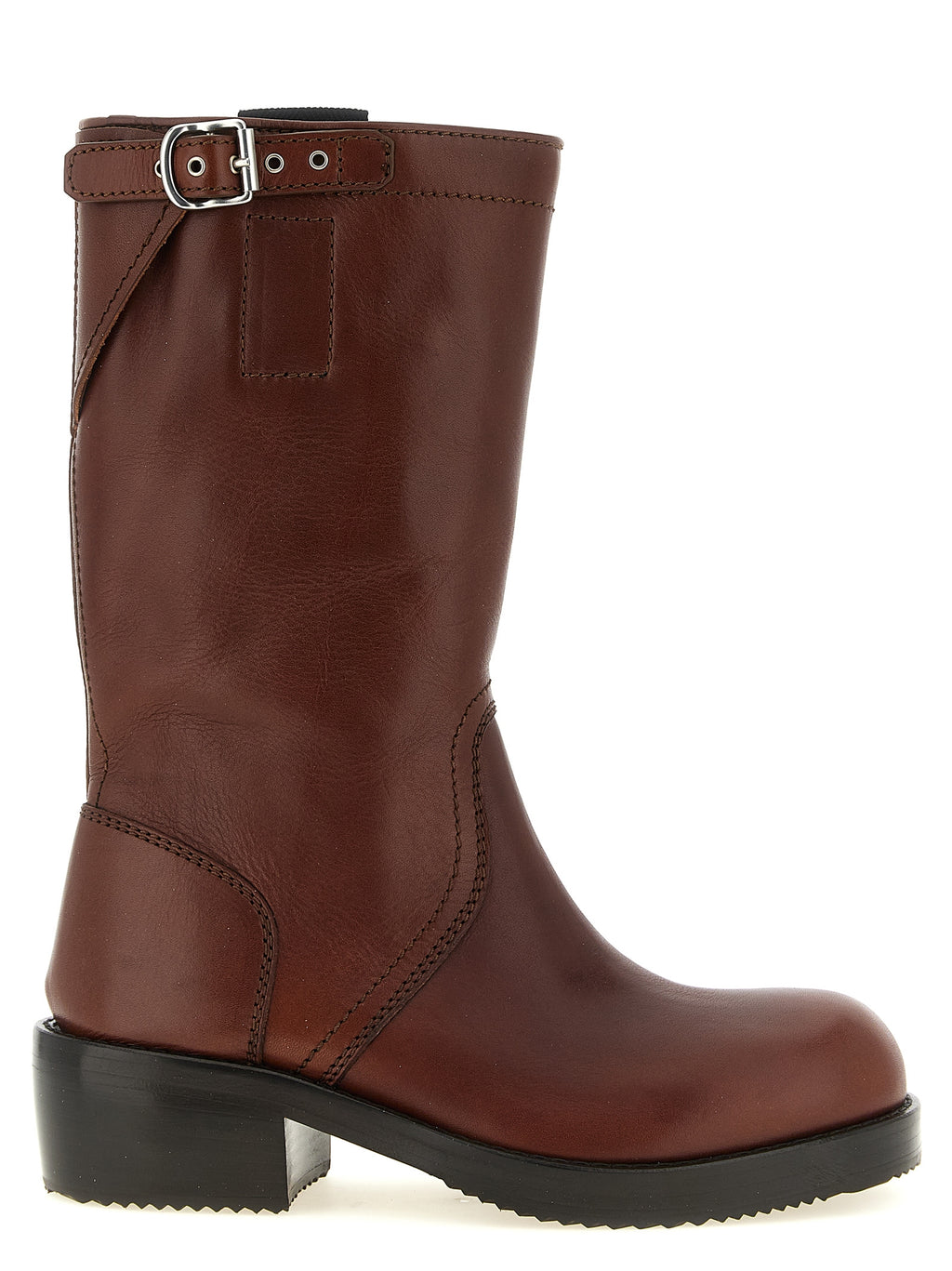 Brown Bovine Leather Ankle Boots