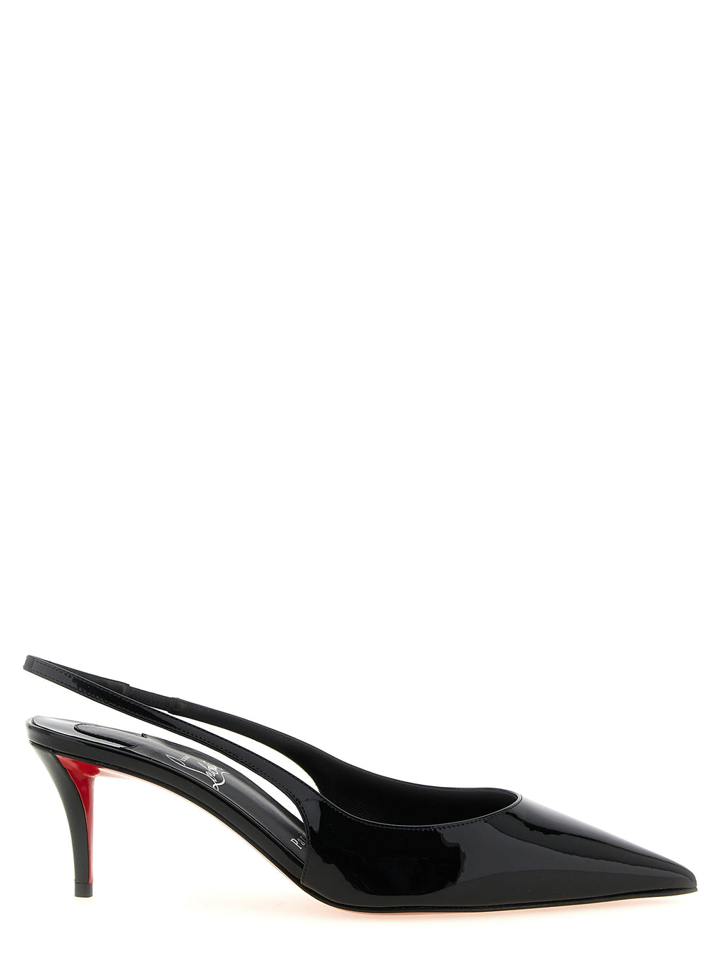 Black Calfskin Mid Heel Pumps