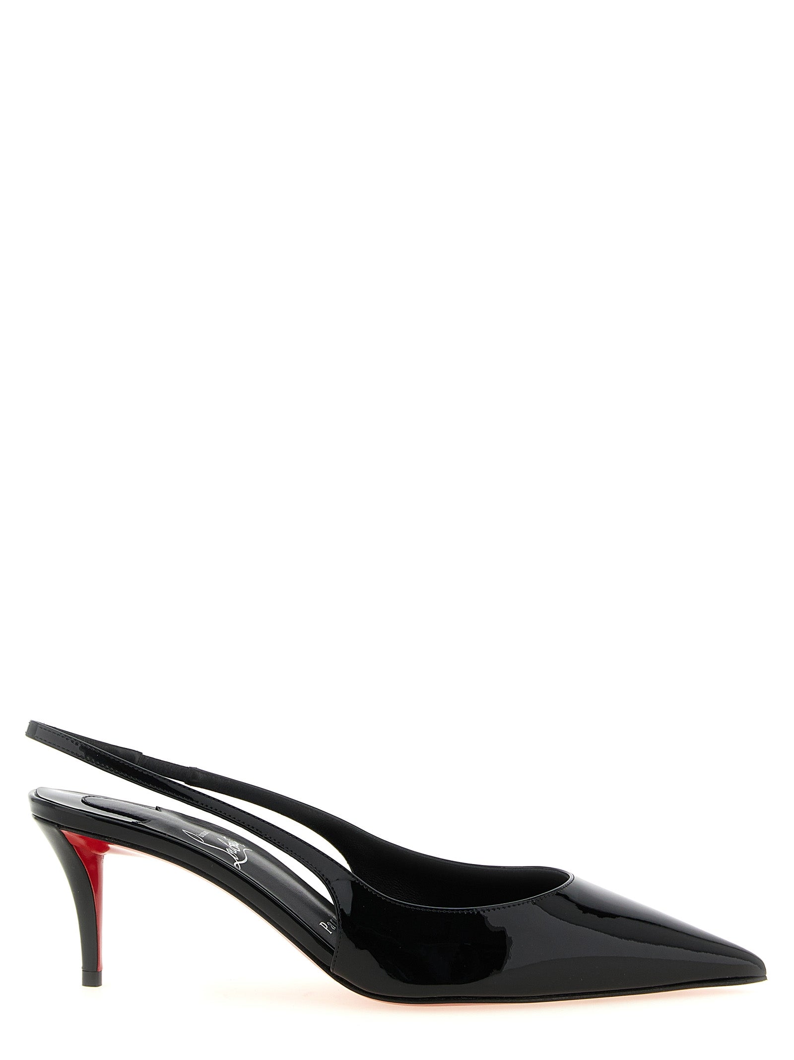 Black Calfskin Mid Heel Pumps