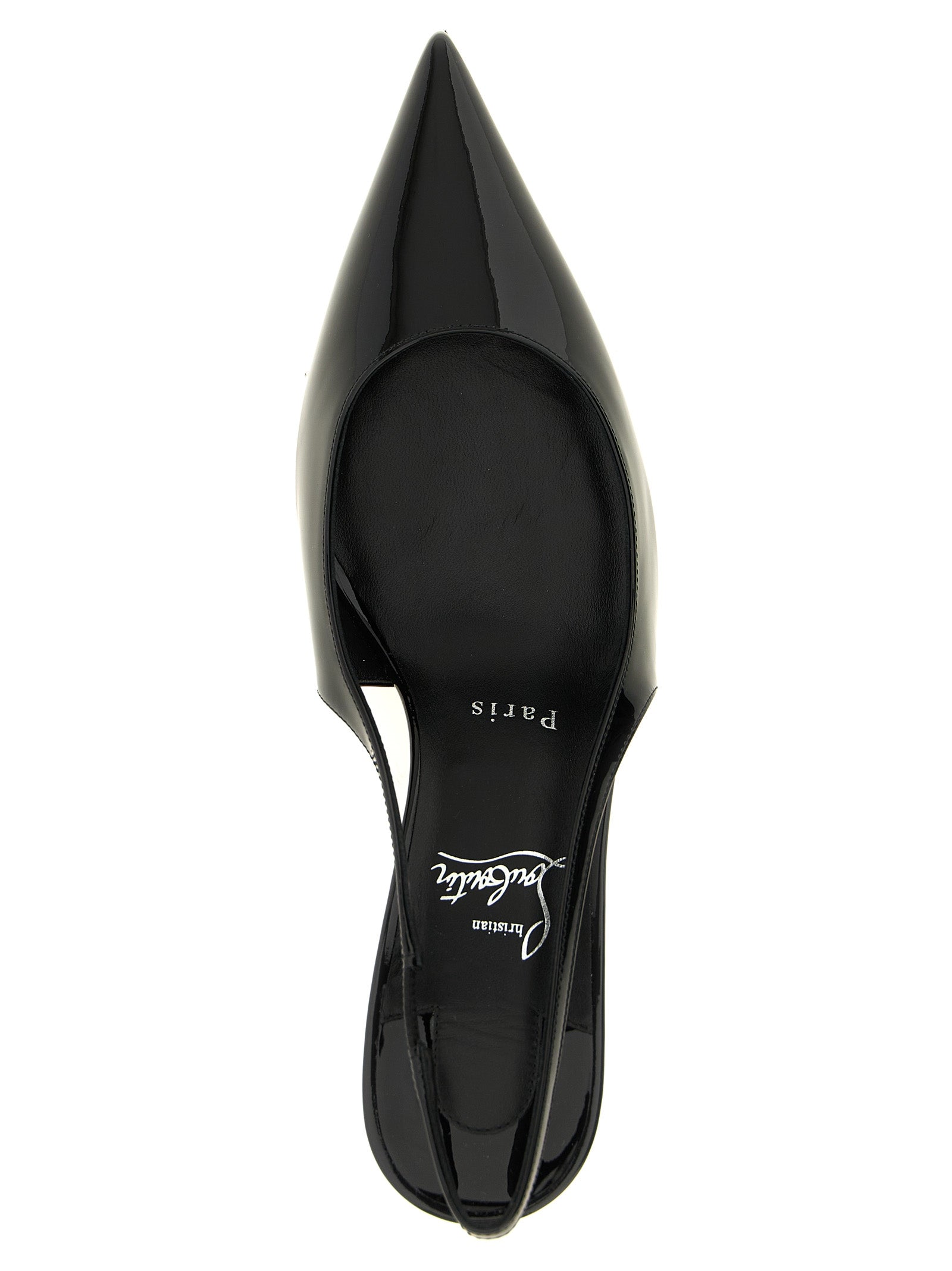Black Calfskin Mid Heel Pumps