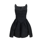 Black Cotton Casual Dress