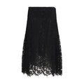 Black Silk Midi Skirt