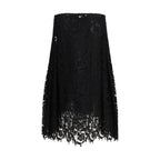 Black Silk Midi Skirt