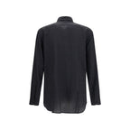 Black Silk Pattern Shirt