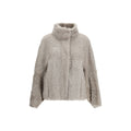 Gray Faux Fur Full-Length Jacket