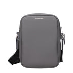 Gray Leather Crossbody Bag