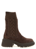 Brown Lamb Leather Ankle Boots