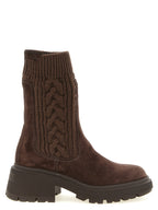 Brown Lamb Leather Ankle Boots