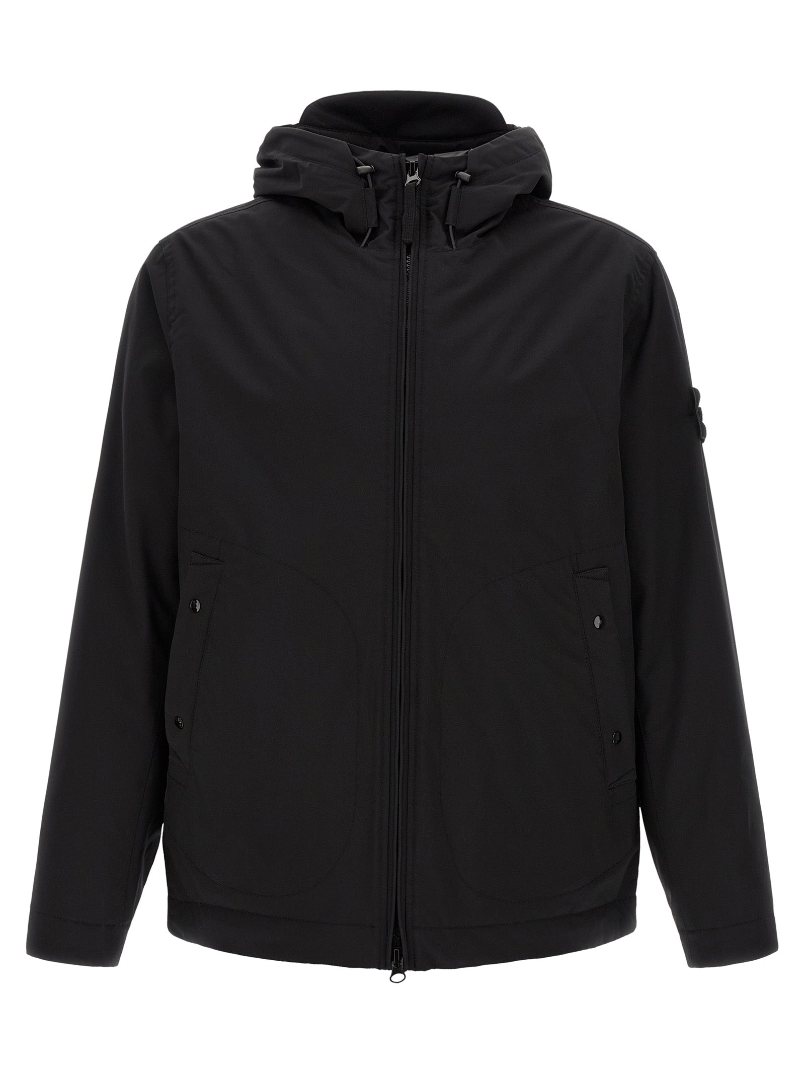 Black Polyester Shell Jacket