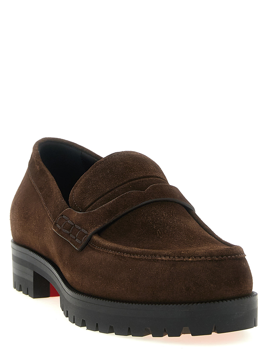 Brown Calfskin Slip-On Loafers
