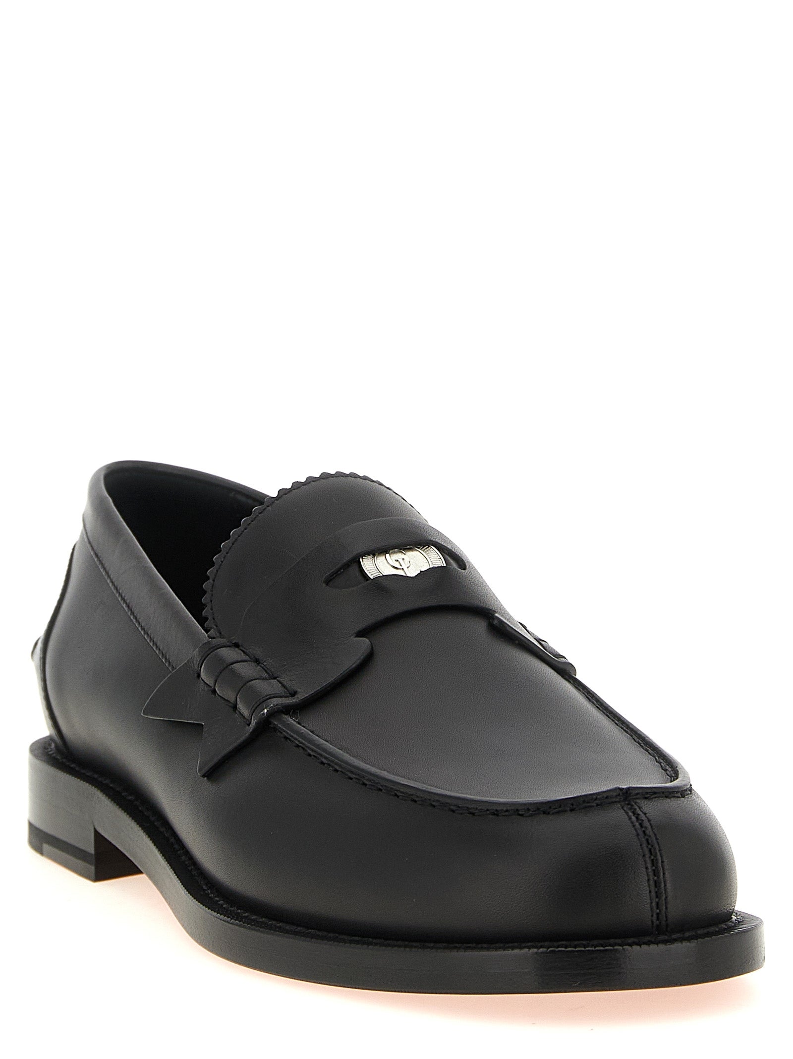 Black Calfskin Slip-On Loafers