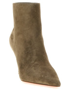 Beige Calfskin Ankle Boots