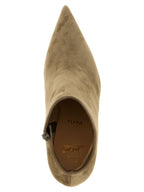 Beige Calfskin Ankle Boots
