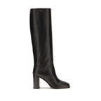 Black Calf Leather Bos Taurus High Heel Boots