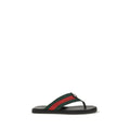 Black Nylon Flip-Flop Sandals