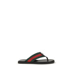 Black Nylon Flip-Flop Sandals