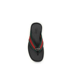 Black Nylon Flip-Flop Sandals