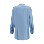 Blue Cotton Dress Shirt