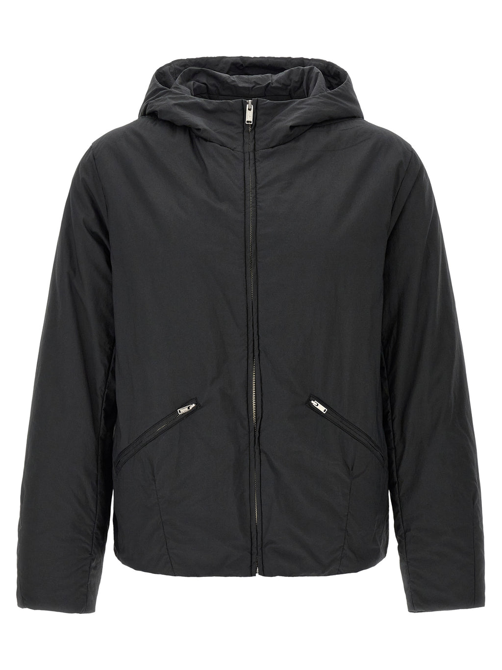 Black Cotton Full-Length Jacket