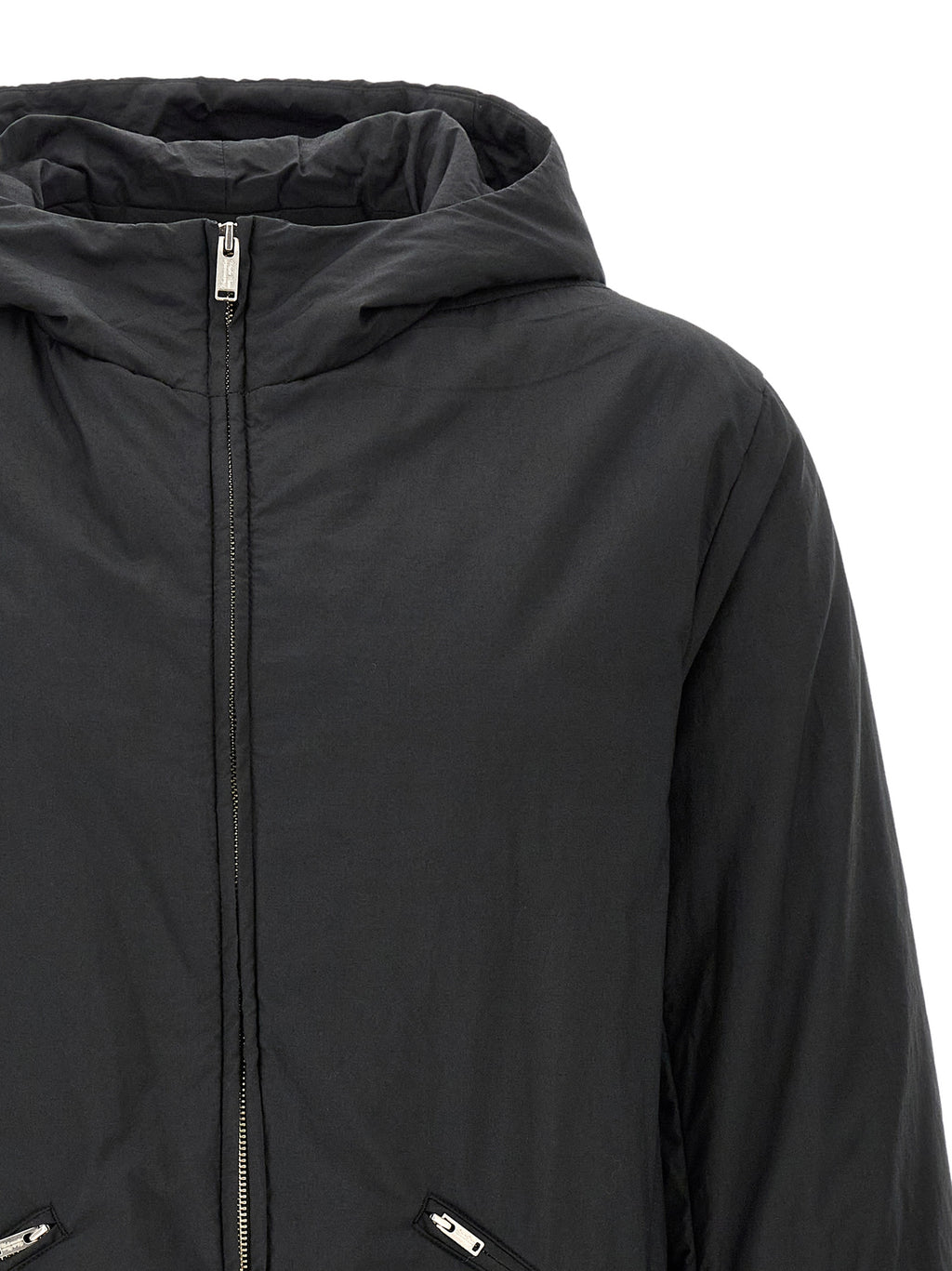 Black Cotton Full-Length Jacket