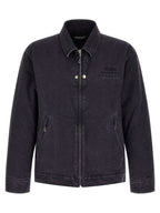 Blue Cotton Full-Length Jacket