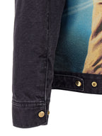 Blue Cotton Full-Length Jacket