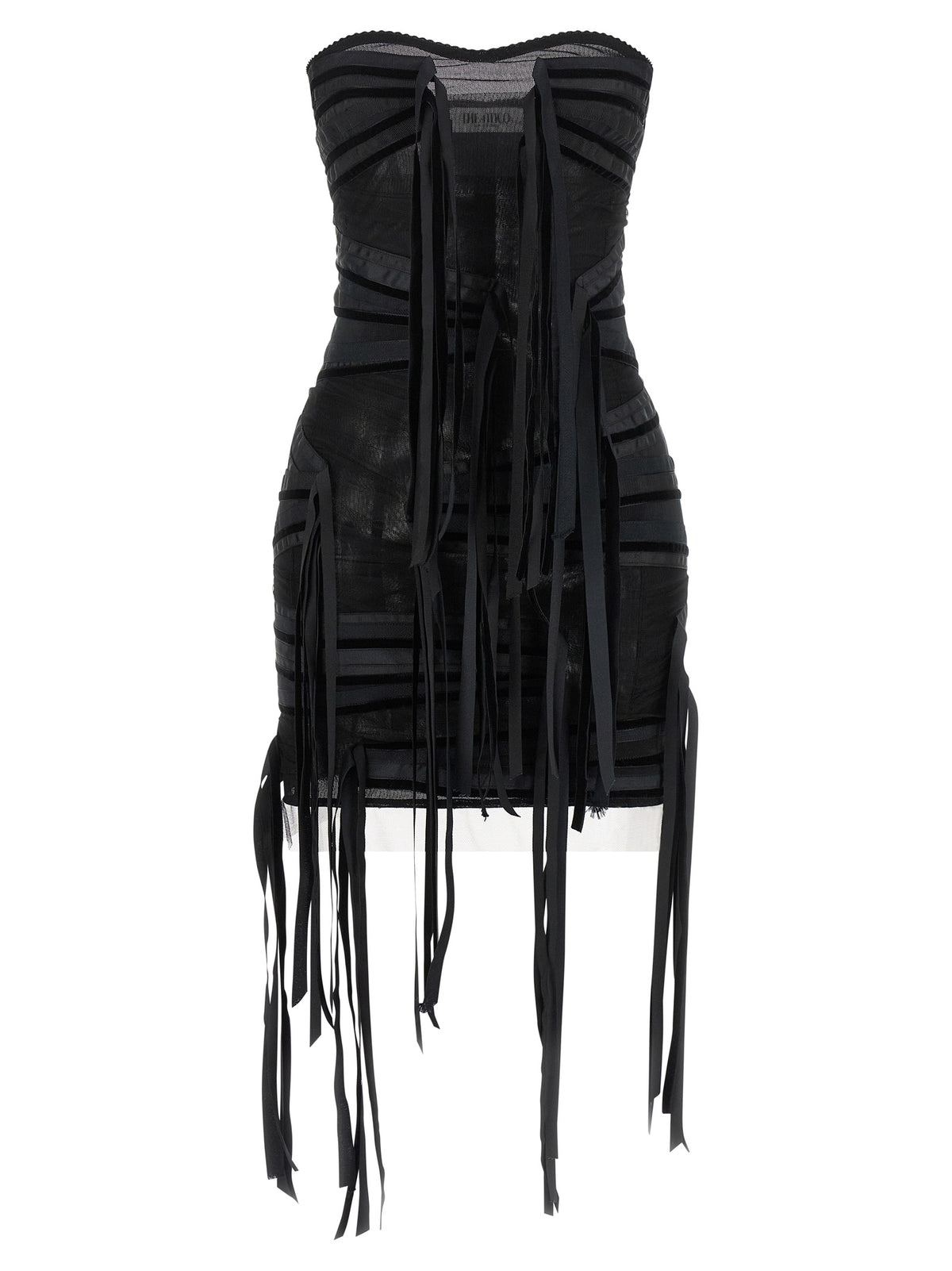 Black Polyamide Short Dress