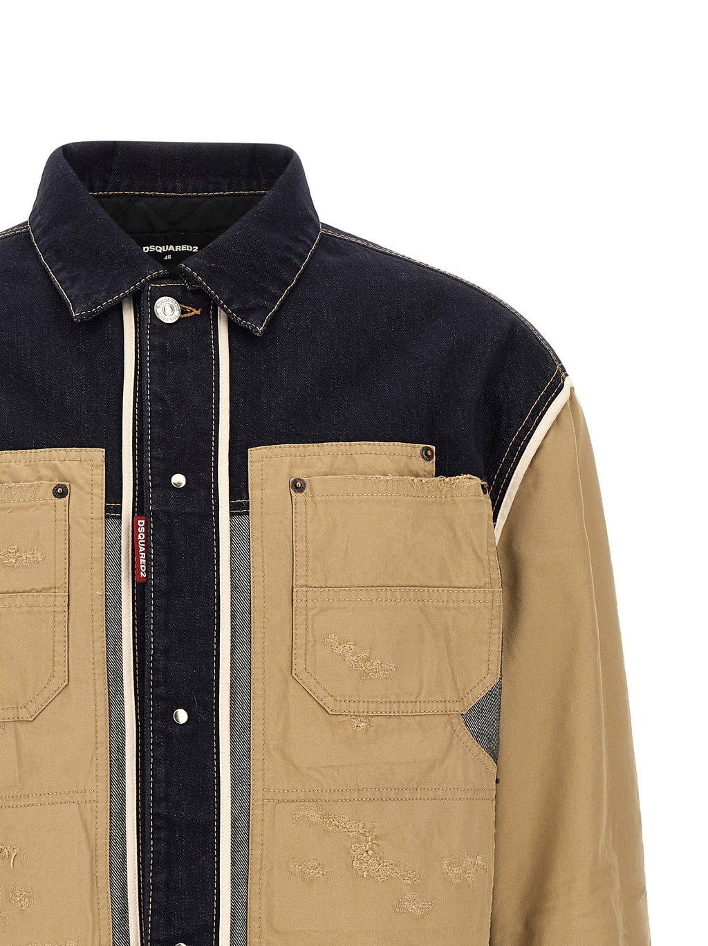 Beige Cotton Denim Jacket