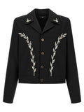 Black Polyester Full-Length Jacket
