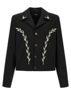 Black Polyester Full-Length Jacket
