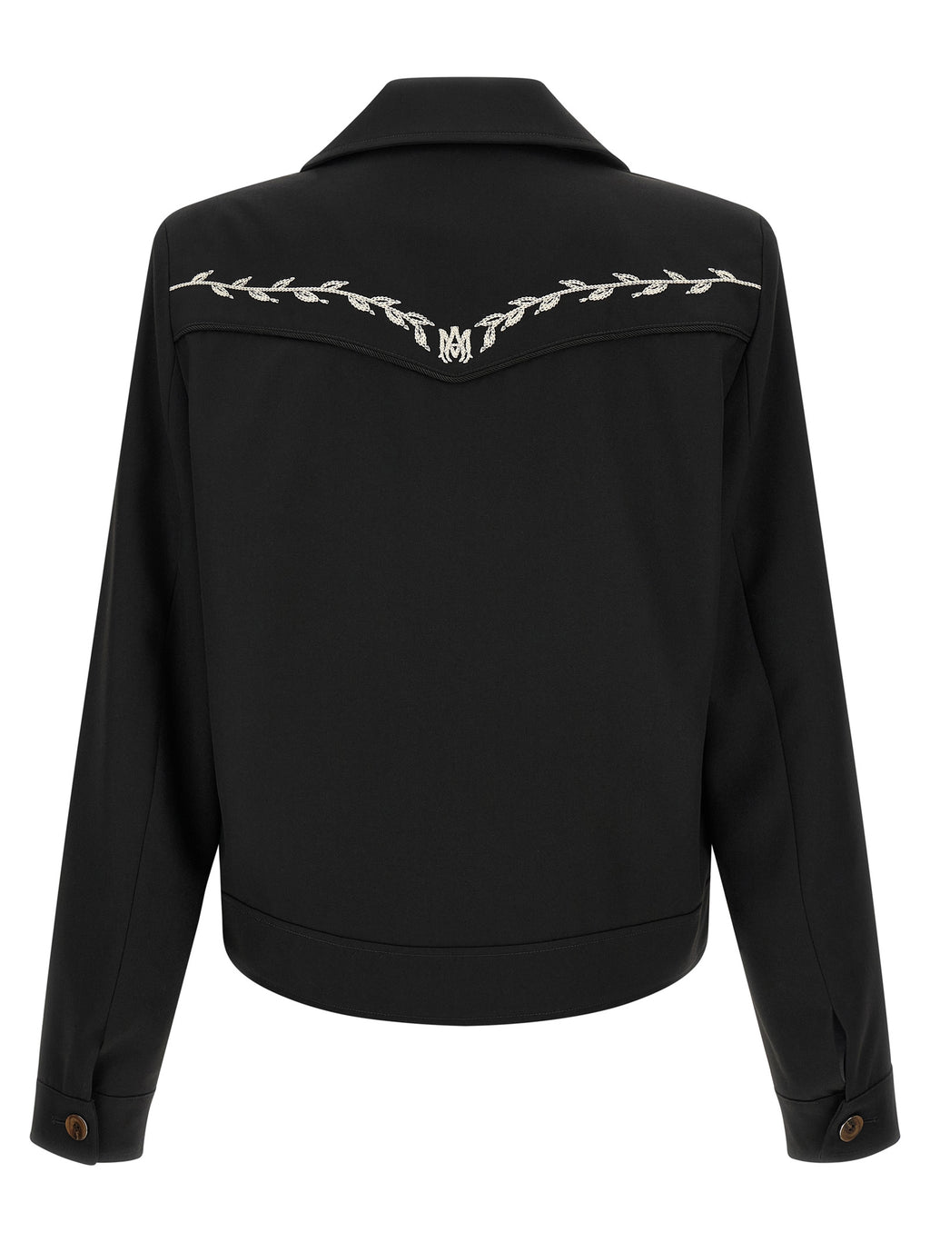 Black Polyester Full-Length Jacket