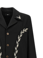 Black Polyester Full-Length Jacket