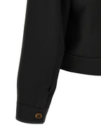 Black Polyester Full-Length Jacket