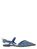 Blue Polyamide Flat Sandals