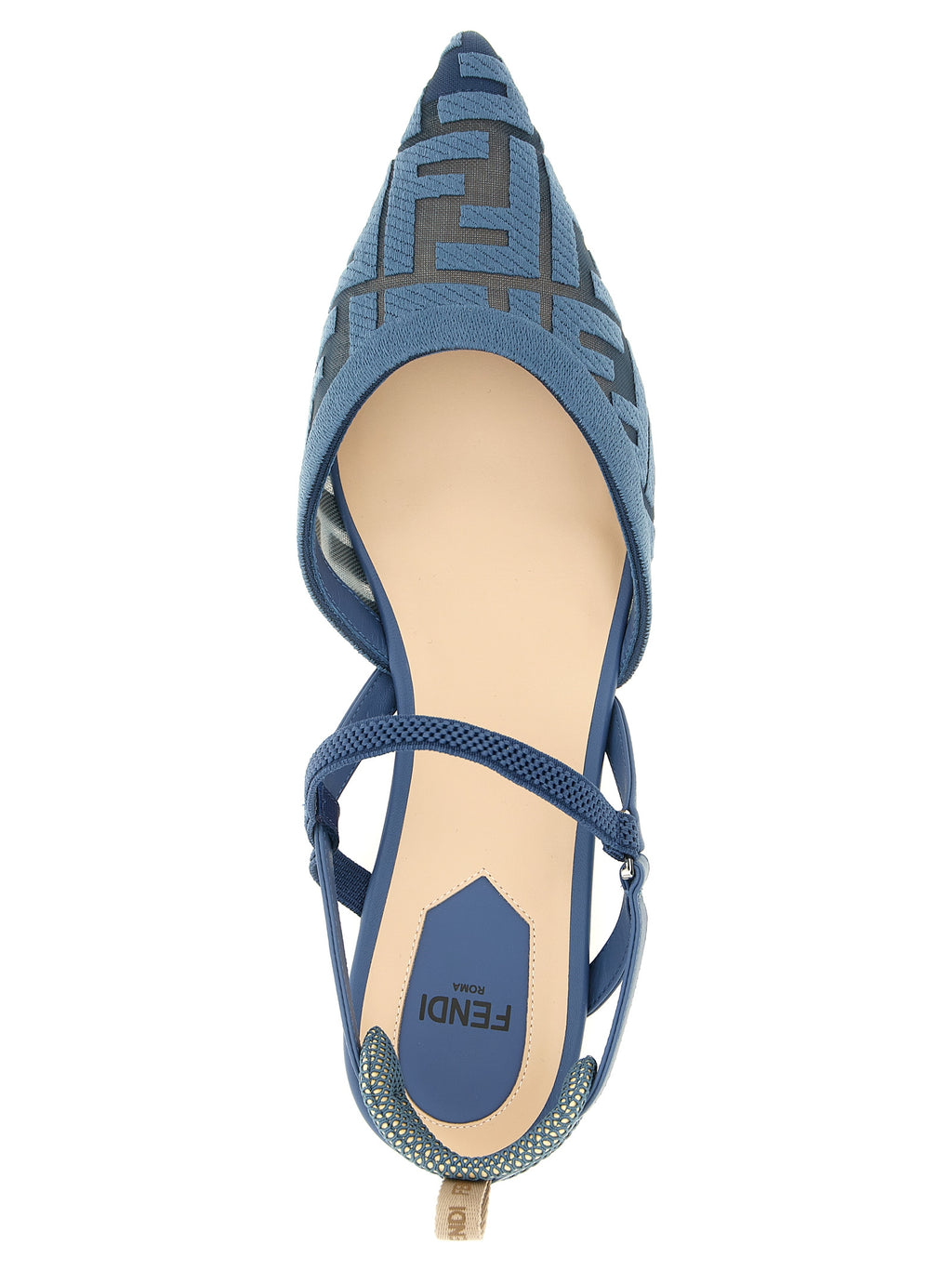Blue Polyamide Flat Sandals