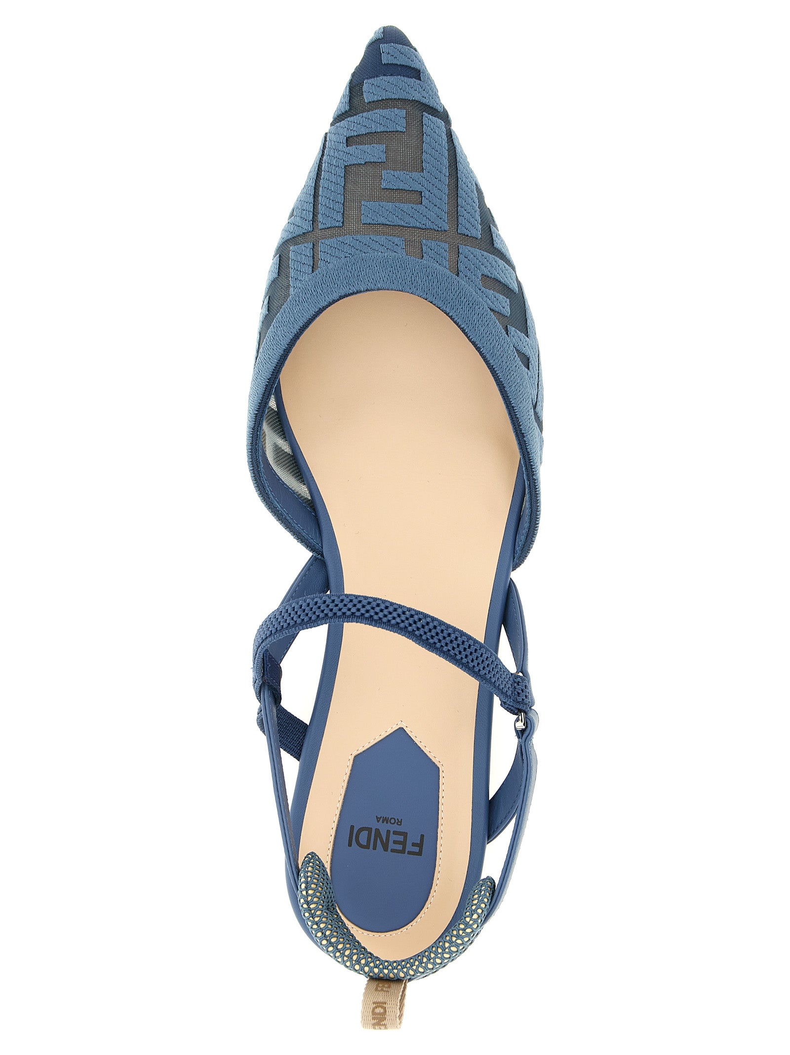 Blue Polyamide Flat Sandals