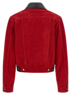 Red Cotton Full-Length Jacket