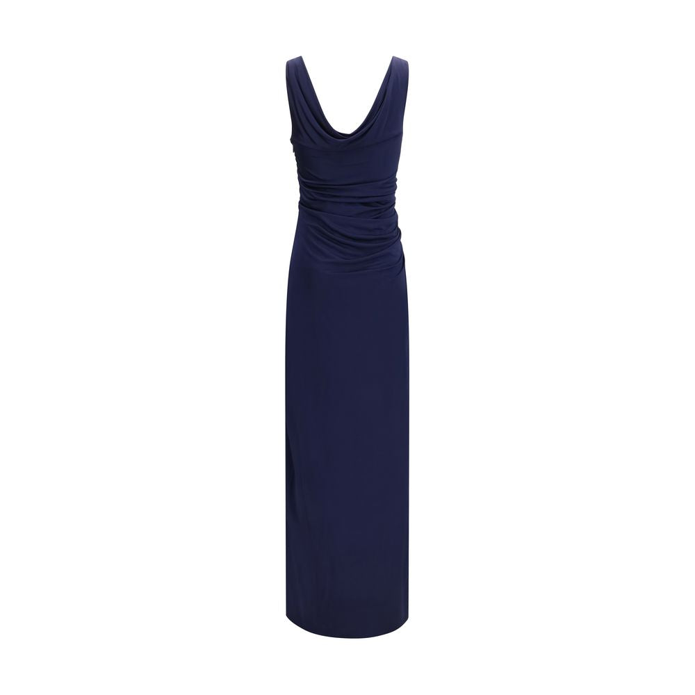 Blue Viscose Casual Dress