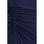 Blue Viscose Casual Dress