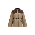 Beige Nylon Full-Length Jacket