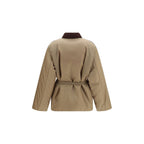 Beige Nylon Full-Length Jacket