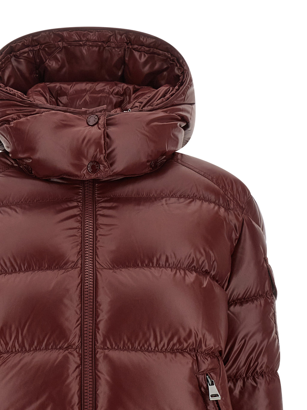 Bordeaux Polyamide Full-Length Jacket