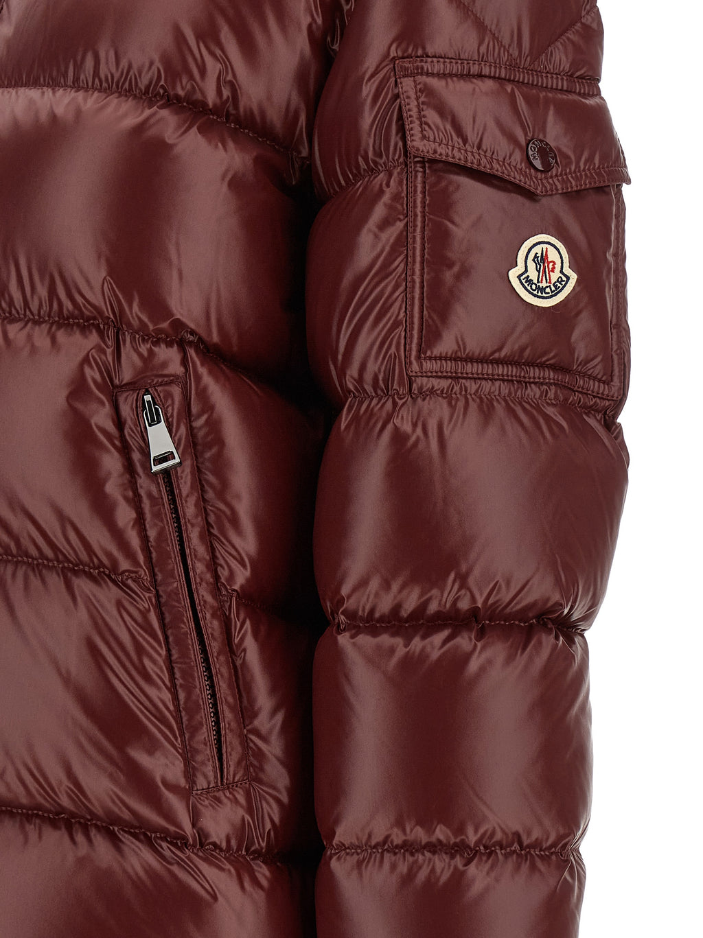 Bordeaux Polyamide Full-Length Jacket