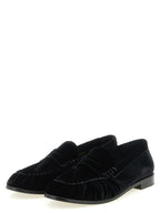 Black Viscose Slip-On Loafers