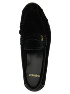 Black Viscose Slip-On Loafers