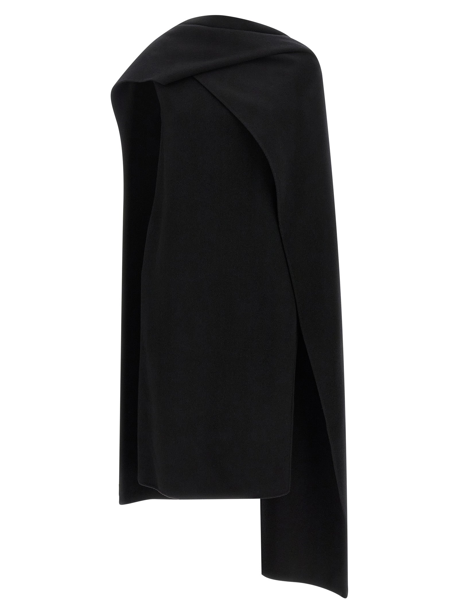 Black Virgin Wool Midi Dress