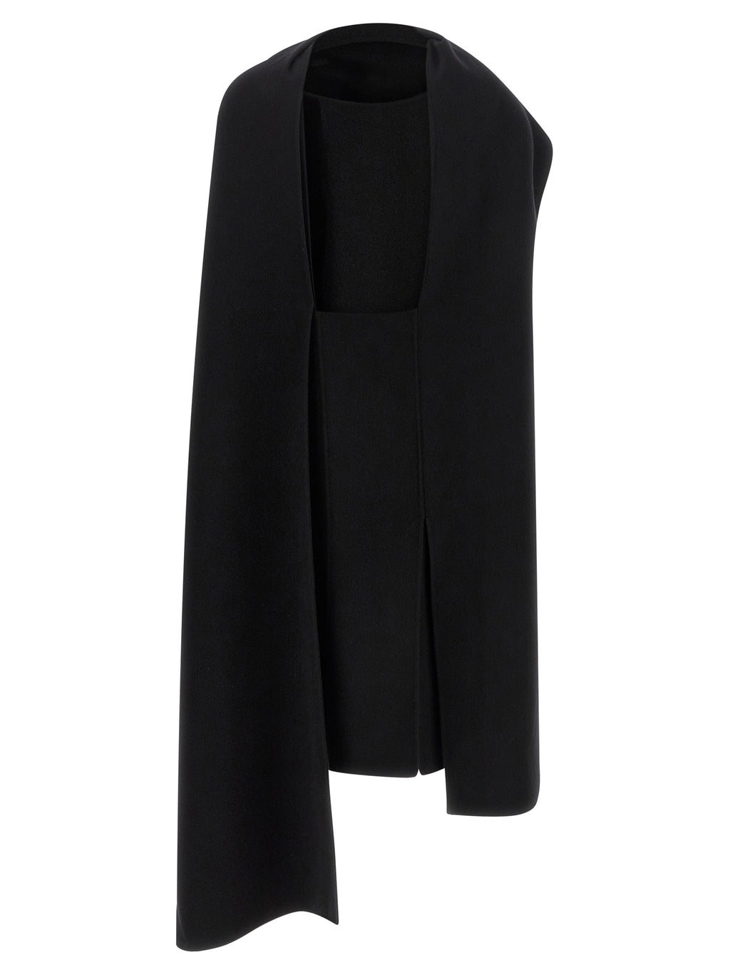 Black Virgin Wool Midi Dress